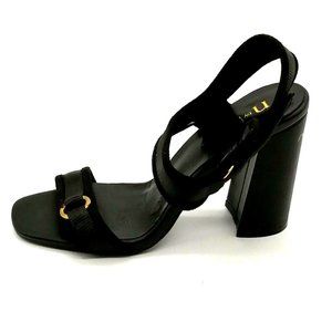 Nicole Miller Womens Blankslate High Heel Ankle Strap Sandal Black‎  Sz 8.5 M